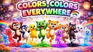 Colors, Colors Everywhere 🌈 | Animal Dance Song for Kids