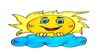 How To Draw Smile Sun  /How To Draw Smile Sun  / Comment dessiner le soleil souriant