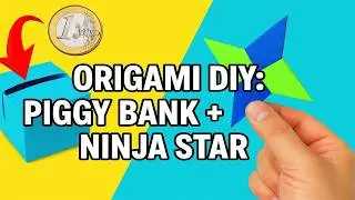 Origami Crafts: Paper Piggy Bank & Ninja Star (Easy Paper DIY)