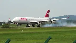 Swiss A340 Final Approach &ndash; Smooth Touchdown at Home Base