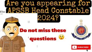 Important GK questions for APSSB Head Constable Exam 2024 🔥 🔥  #apssb #sscchsl #gk