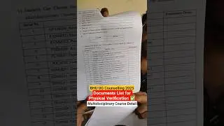 BHU UG Counselling 2025 Documents List for Physical Verification ✅