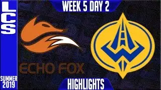 FOX vs GGS Highlights | LCS Summer 2019 Week 5 Day 2 | Echo Fox vs Golden Guardians
