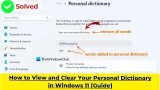 How to View and Clear Your Personal Dictionary in Windows 11 [Guide] | 2024
