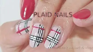 Plaid nail art design / striped nails / Anna's nailart & vlogs