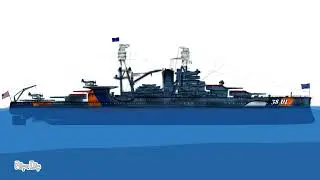USS Plymouth (BB-38 VI) Sinking Animation