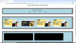 Div tag  in CSS - | Use of Container & making navigation |images page design div