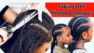 HOW TO TAKE OUT NEEDLE AND THREAD CORNROWS | YARN CORNROWS TAKE OUT