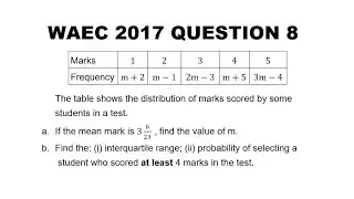 WAEC 2017 Mathematics Theory Question 8