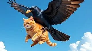 &ldquo;Operation Egg Heist: The Great Crow Chase!#catlovers #cat #crow #funny 