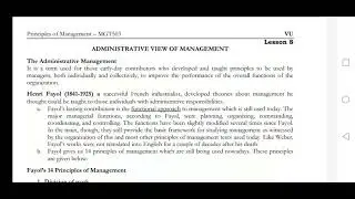 MGT 503 Lesson 8 / Short Lectures/ Principles of management/ Virtual University Short Lectures / VU