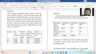 Sell or Process further - CMA Part II {Marginal Analysis} #cma #cmausa #cmaus #acca #cpa #bcom #bba