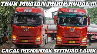 Was-was !!! Truk Muatan Mirip Rudal Gagal Menanjak di Sitinjau Lauik