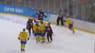 Jimmie Ericsson Goal -  Sweden v Latvia - 2014 Hockey Olympics