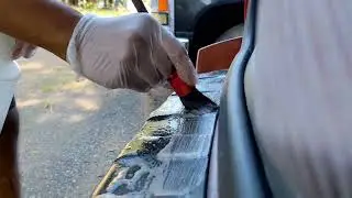 Prepping Trim to Apply Cerakote TrimCoat.