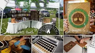 Flea Market Booth | Creating Wooden Pins | New Notebook Designs | Studio Vlog 36