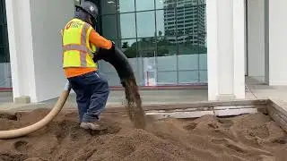 Landscaping material placement
