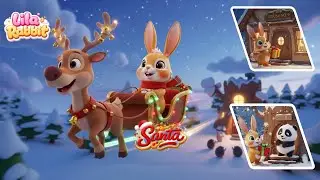 Lila Rabbit Bringing Christmas Gifts to All Friends in the Forest 🎁❄️