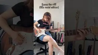 Guess the riff! 1988 German metal title track! 🎸🎃 #metal  #femaleguitarist #namethattune