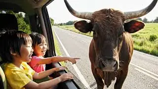 rescue animal : Animal Control Rescues Calf From Python After Bull Blocks Highway