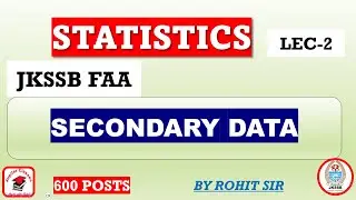 LEC-2 || PRIMARY AND SECONDARY DATA || JKSSB FAA 2026 #faa