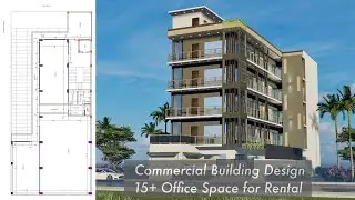 Commercial Building Design with 15+ Office Space for Rental | 45X100 Feet Building Design