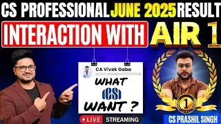 Interaction with AIR - 1 CS Prashil Singh🔥 Rankers Strategy 💯 VG Sir #vgstudyhub #icsi #education