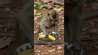 Will this Monkey ESCAPE on the trap and get away alive #wildlife #animalrescue #monkey