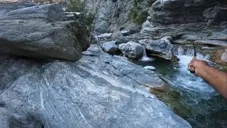 Tenkara fishing for native rainbow trout at the Bridge to Nowhere in the Angeles National Forest