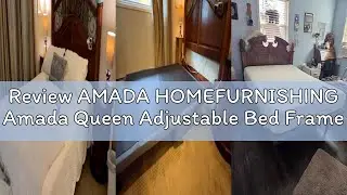 Review AMADA HOMEFURNISHING Amada Queen Adjustable Bed Frame with Massage, Head & Foot Incline, Wire