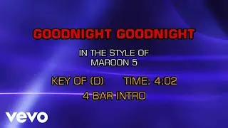 Maroon 5 - Goodnight Goodnight (Karaoke)