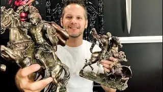 Alexander the Great and St. George Slaying the Dragon! (Cold cast bronze statues)