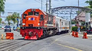 PASUKAN KERETA SIANG PADATI STASIUN TERBESAR DI YOGYAKARTA!! Perlintasan Stasiun Tugu Yogyakarta