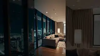 Luxury City Living Room | Modern Interior with Skyline Views 🌃✨ | InsideOutDesign