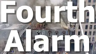 Ville-Marie: Fire dept's drone monitors raging downtown fire 3-20-2024