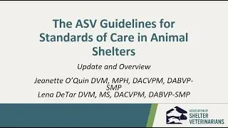 2022 Association of Shelter Veterinarians Guidelines for Standards of Care in Animal Shelters