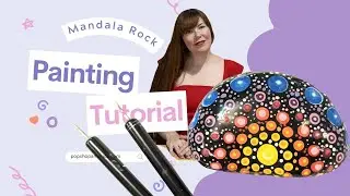 Gorgeous Mandala Painted Rocks | Dot Acrylic Painting Tutorial