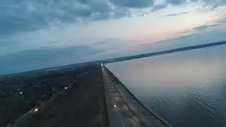 DJI Spark в спорт режиме над плотиной Днепрогэс / Sport mode speed filming