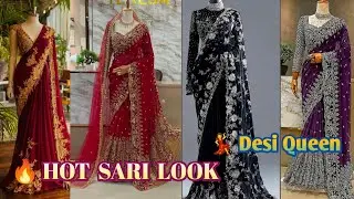 Hot & Elegant Sari Look 🔥 | Trending Sari Vlog #sarilook #hotlook #fashionvlog #fypシ 