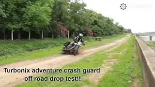 Turbonix: Royal enfield classic and standard adventure crash guard off road drop test