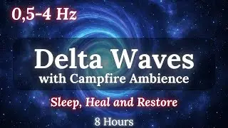 8 Hours &ndash; Delta Waves 0.5&ndash;4 Hz + 432 Hz Healing Frequency with Campfire Ambience 