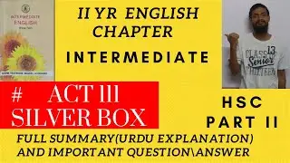 Act 3 of the Silver Box | HSC 2 | Summary | Explanation in Urdu