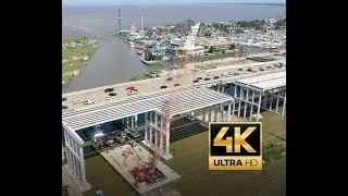 Highway 146 Expansion Project and Kemah Bridge Construction With traffic Hyperlapses June 2021