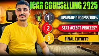 ICAR Counselling 2025 1st Round Allotment ....Next Process Seat Accept / Document Verification