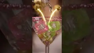 #asmr #pinkglitter #martiniglass #pinkice #greenice #spinning #icedrop ##thepinkmartini