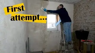 Финальный слой штукатурки — ПЕРВАЯ ПОПЫТКА (и она удалась!) / Ремонт фермы в Бельгии, которой бол...