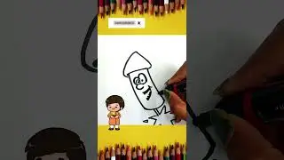 How to draw Diwali rocket step by step|Easy Diwali rocket Drawing #art #easy #diwali #shorts