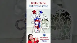 How to make Dollar Tree Patriotic Vase Centerpiece | 5 minute DIY craft #dollartreediy #centerpiece