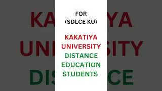 SDLCE KU Exams 2022, Open Degree Exams Kakatiya University Distance Education,KU HallTicket Download