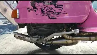 Knalpot Vespa Buang Kanan Stainles - PRM RACING MUFFLER
